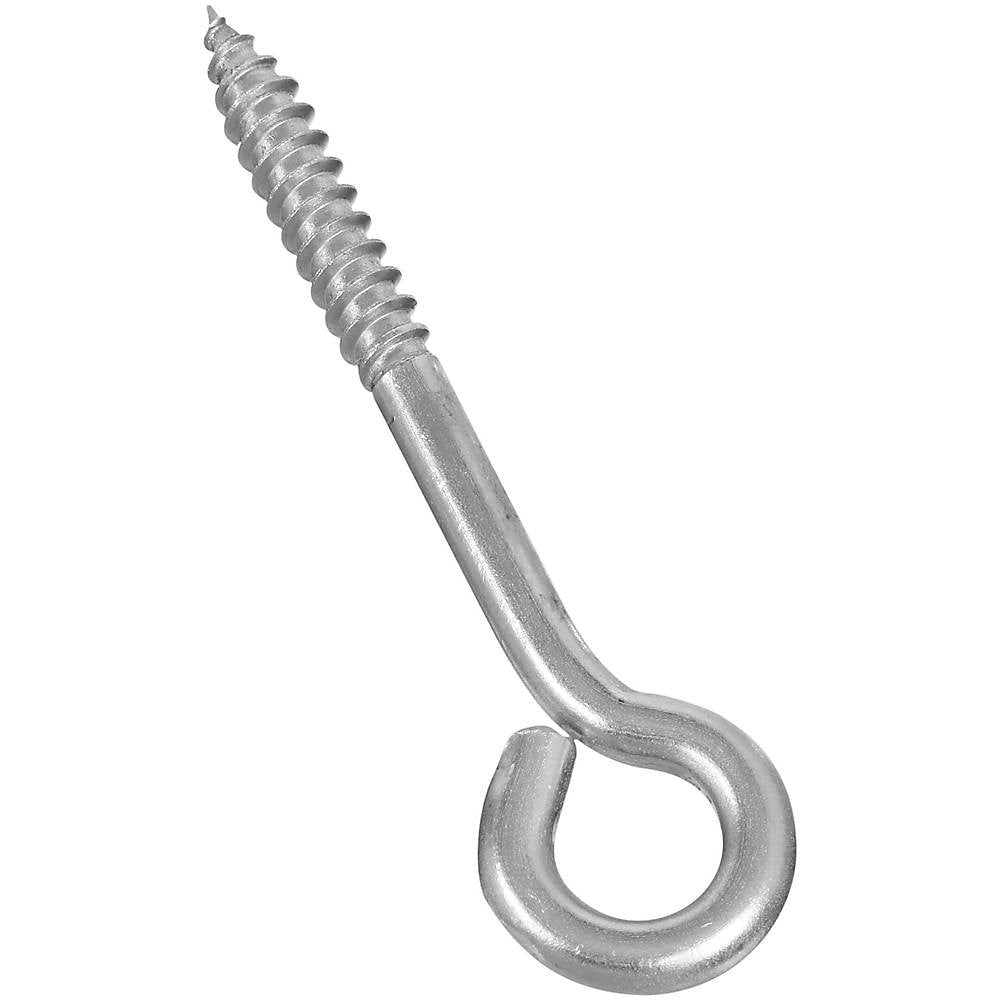 National Hardware N220-772 50 Pack 1/4In. X 3-3/4In. 2151BC Lag Screw Eye, Stainless Steel