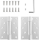 5 Inch Self-Closing Door Hinges Stainless Steel Heavy Duty Spring Hinges 5 Inch Stainless Steel Mortise Spring Hinges with Mounting Screwdriver Hardware (2 Pack)