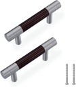 TRUSTMI Cabinet Pulls 10 Packs 3 Inch Hole Center Splined Solid Metal Bathroom Kitchen Furniture Hardware Vanity Drawer Handles, Brushed Nickel and Bronze