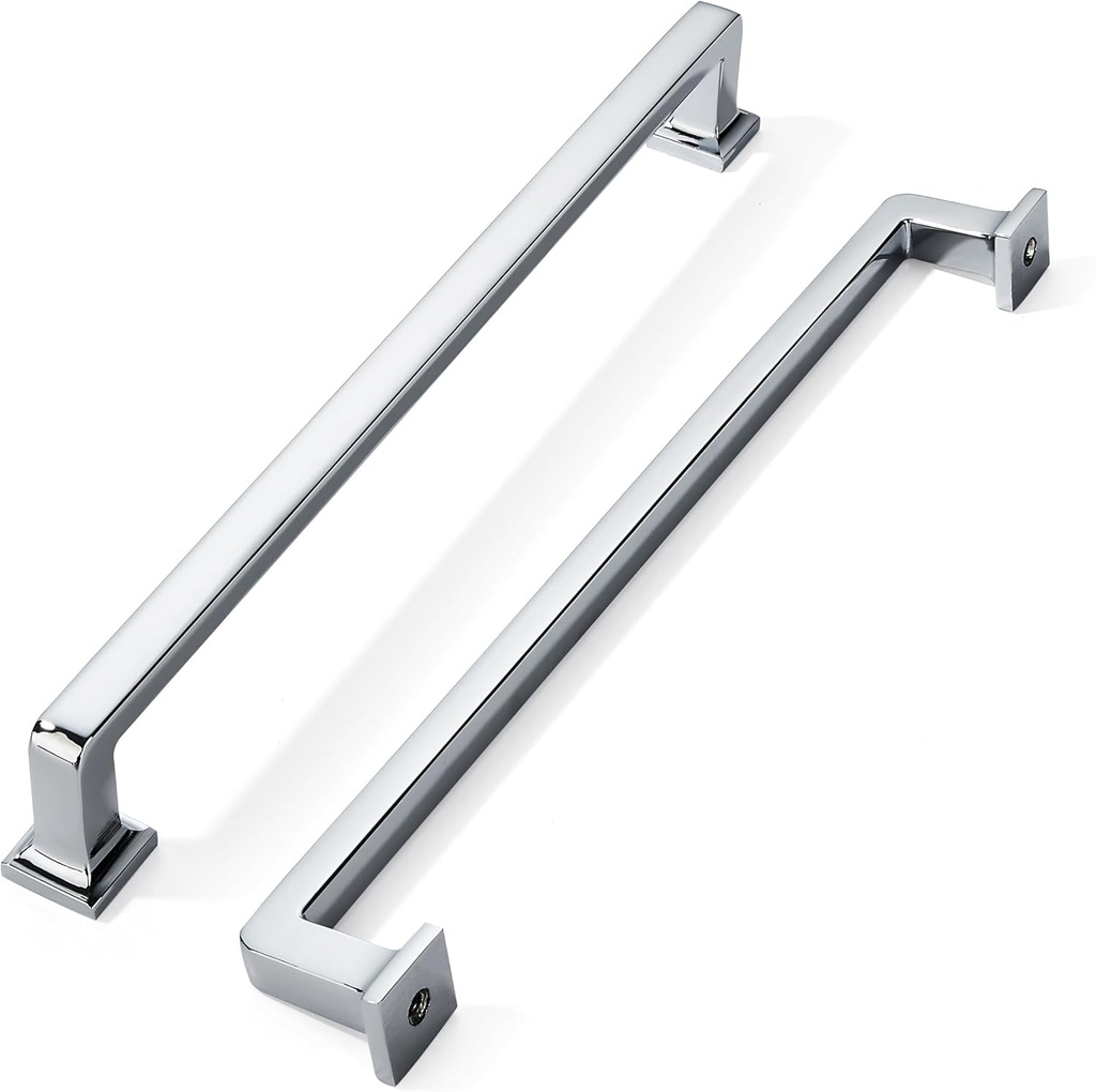 Khtumeware 10 Pack Polished Chrome Cabinet Pulls, 8-3/4 Inch(224Mm) Hole Centers Cabinet Handles Kitchen Hardware Straight Bar for Cabinets and Drawer Pulls