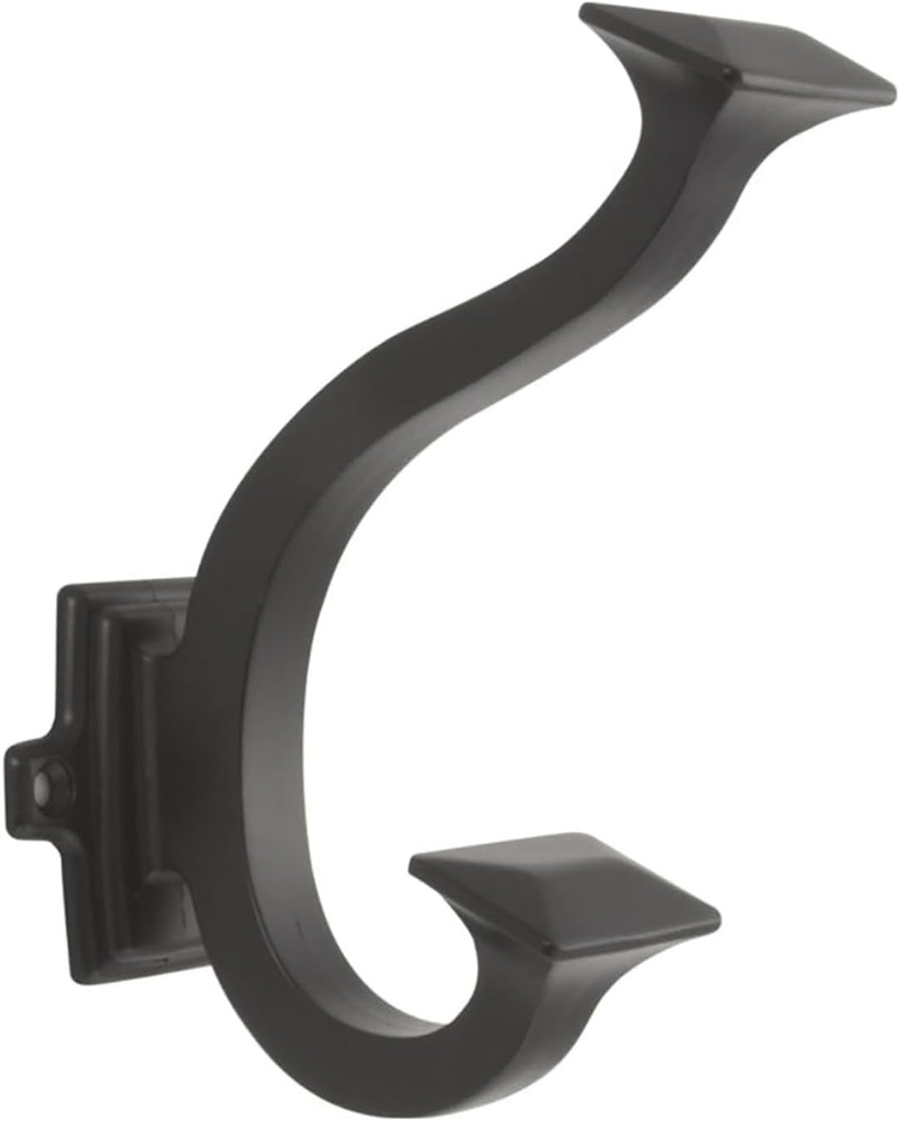 Hickory Hardware Bungalow Collection Signature Hook 1-1/2 Inch Center to Center Oil-Rubbed Bronze Finish (5 Pack)