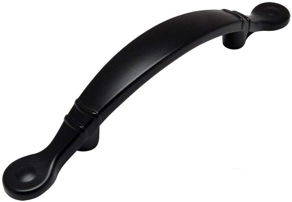 10 Pack - Cosmas 9980FB Flat Black Cabinet Hardware Arched Handle Pull - 3" Inch (76Mm) Hole Centers, 5-1/2" Overall Length