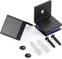 Ranbo Chamfered Shower Panel Mounting Brackets 304 Stainless Steel Glass-To-Wall 90 Degree Glass Door Clamp Hardware for 5/16 to 1/2 Inch (8-12 Mm) Thick Frameless Glass, 2-PCS Matte Black