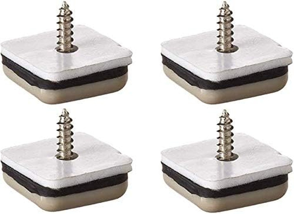 Shepherd Hardware 9240 1-Inch Square Adhesive, Slide Glide Furniture Sliders, 8-Pack (Four Pack)