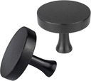 10 Pack Black round Cabinet Door Handles Kitchen Single Hole Drawer Dresser Handles Modern Bedroom Furniture Bar Handles Solid Single Hole Handles for Locker Door Wardrobe Hardware.