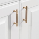 10 Pack Knurled Cabinet Pulls 3.75 Inch Champagne Bronze Kitchen Cabinet Handles Cabinet Hardware Kitchen Handles for Cabinets Brass Drawer Pulls T Bar Drawer Handle
