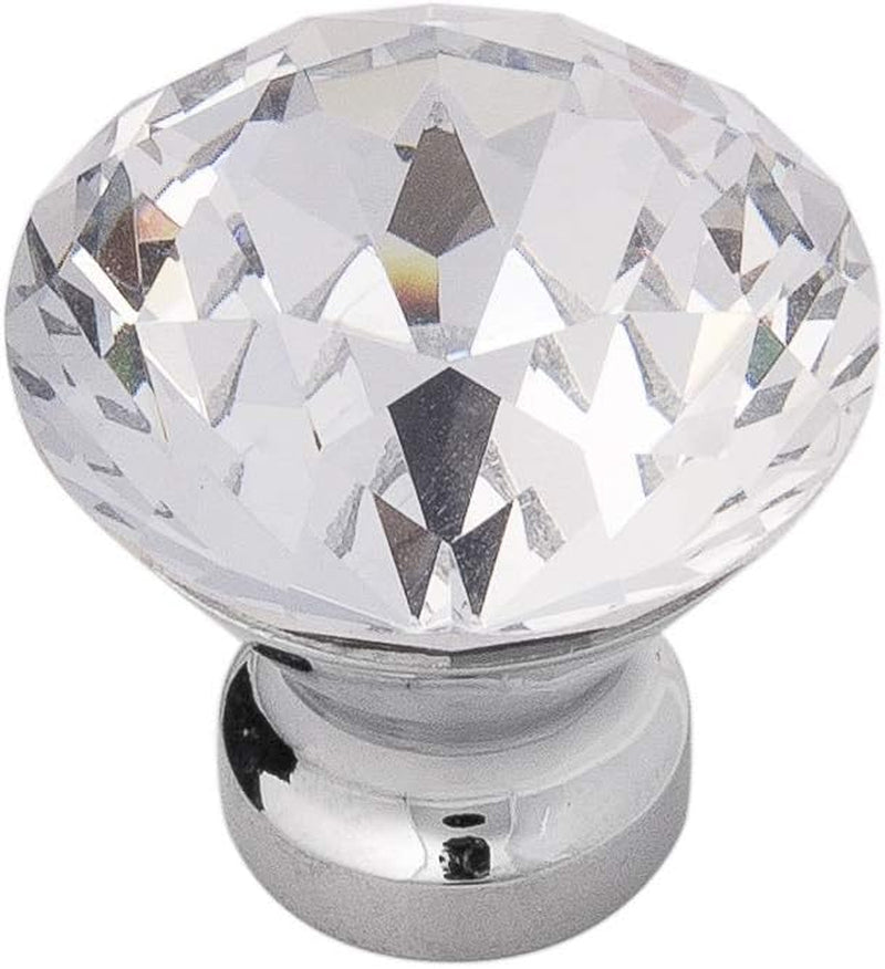 Hickory Hardware Crystal Palace Collection Cabinet Knobs, Kitchen Handles for Cabinets and Drawers and Bathroom Hardware, 1-1/4 Inch Diameter, Glass with Chrome, (Pack of 10)