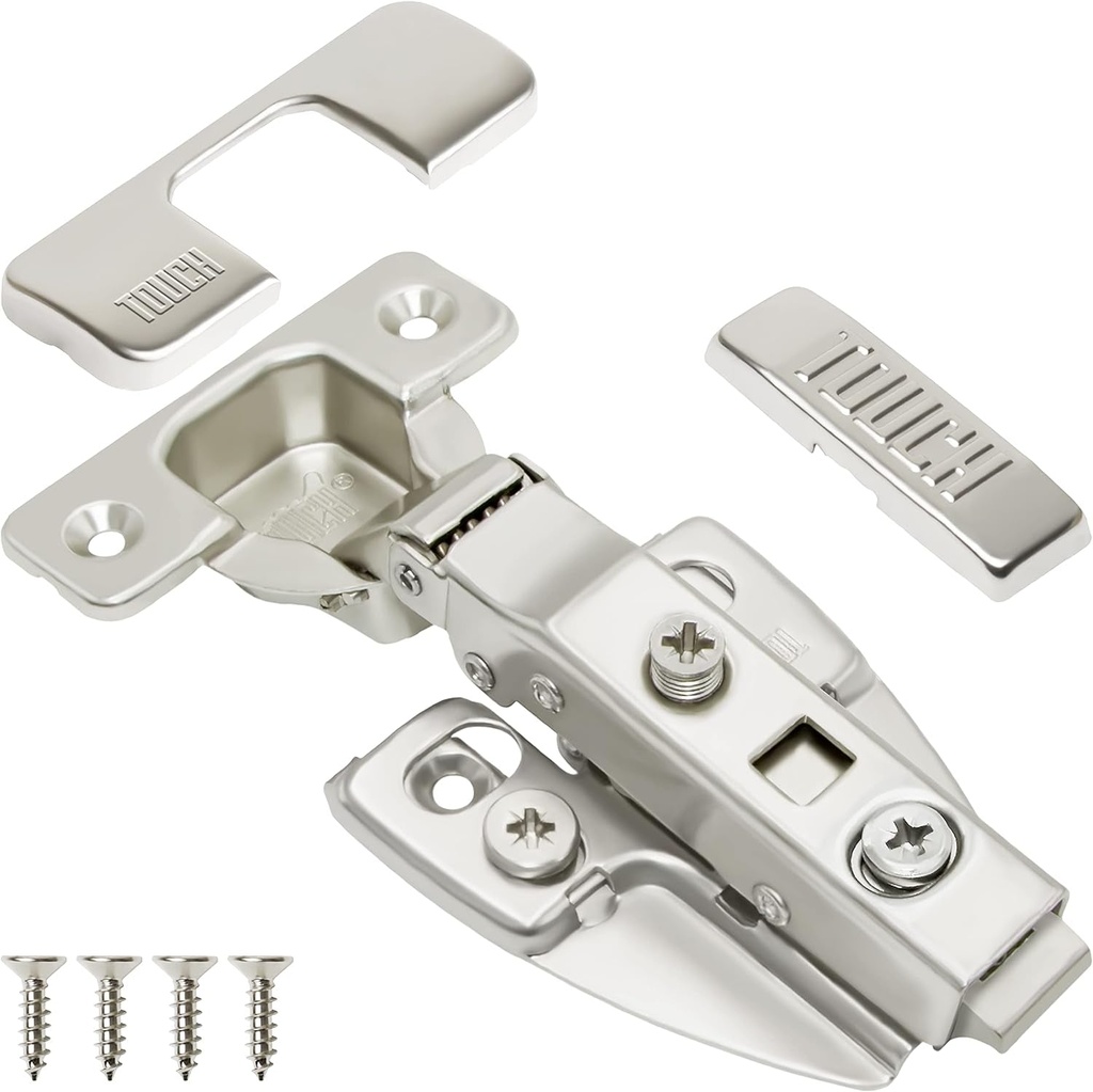TOUCH Cabinet Hinges (20 Pairs, 40 PCS) Face Frame Cupboard Door Soft Close Hinges Full Overlay Concealed European Clip-On Hinges for Kitchen Cabinet 3D Adjustable with Screws