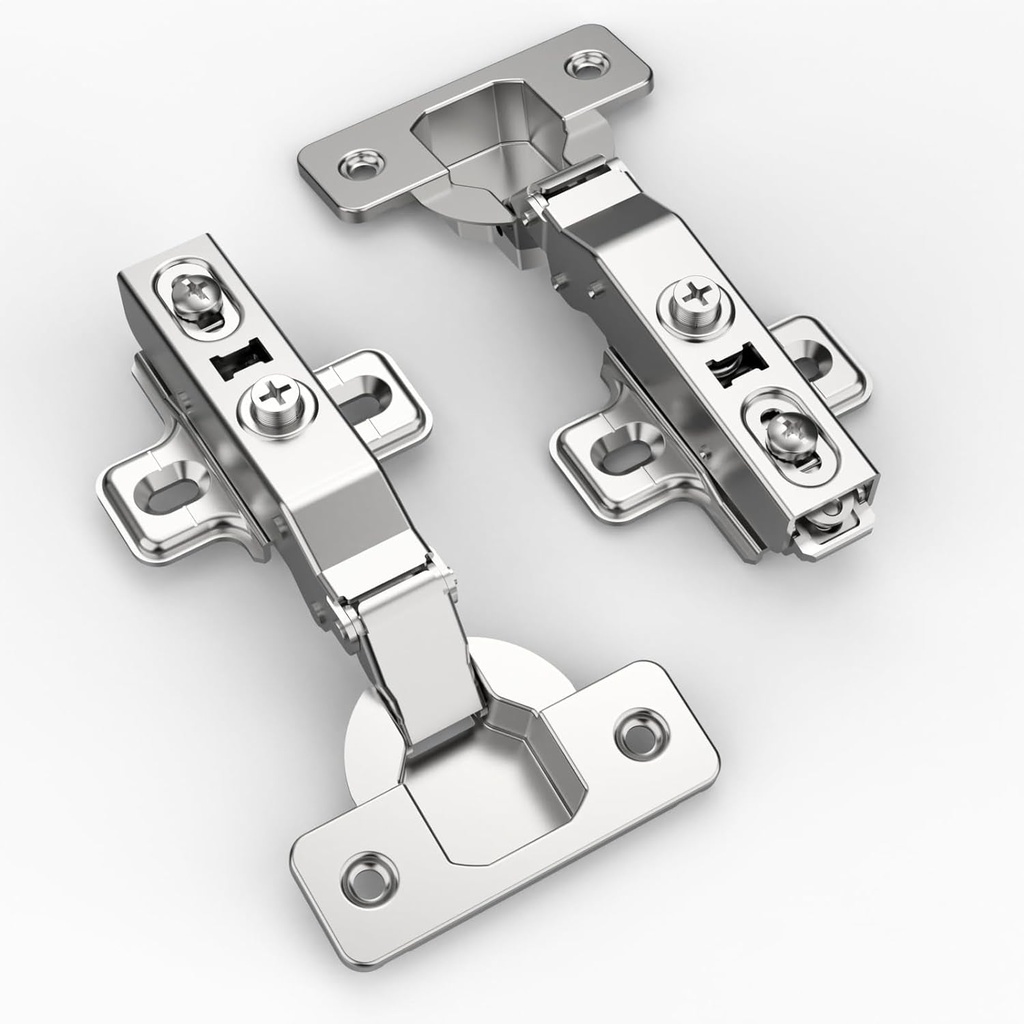 Asidrama 10 Pack Full Overlay Soft Close Cabinet Hinges，Silent Hydraulic Cupboard Hinges, Frameless European Concealed Hinges for Kitchen Cabinet Door and Wardrobes，105 Degree Kitchen Cabinet Hinges