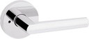 Kwikset Milan Interior Privacy Door Handle with Lock, Door Lever for Bathroom and Bedroom, Polished Chrome Reversible Keyless Push Button Lock Door Lever