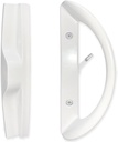 Patio Sliding Door Handle Set, Perfect Replacement Mortise Style Handle Set Fits Door Thickness from 1-1/2" to 1-3/4", 3-15/16" Screw Hole Spacing, Non-Keyed, White