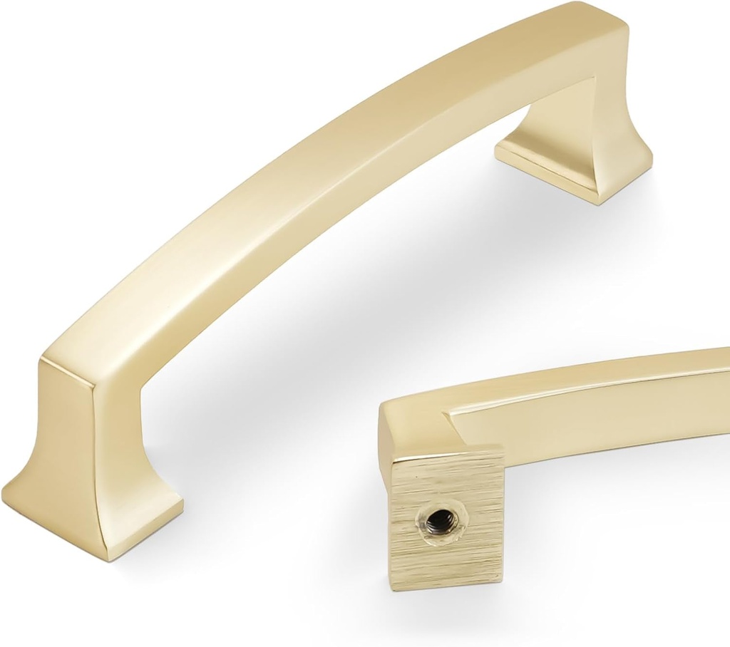 COTYKILEY 10 Pack 5 Inch(128Mm) Brushed Brass Cabinet Handles Gold Kitchen Cabinet Pulls Cabinet Door Handles Kitchen Cabinet Hardware Cupboard Drawer Pulls Dresser Handles