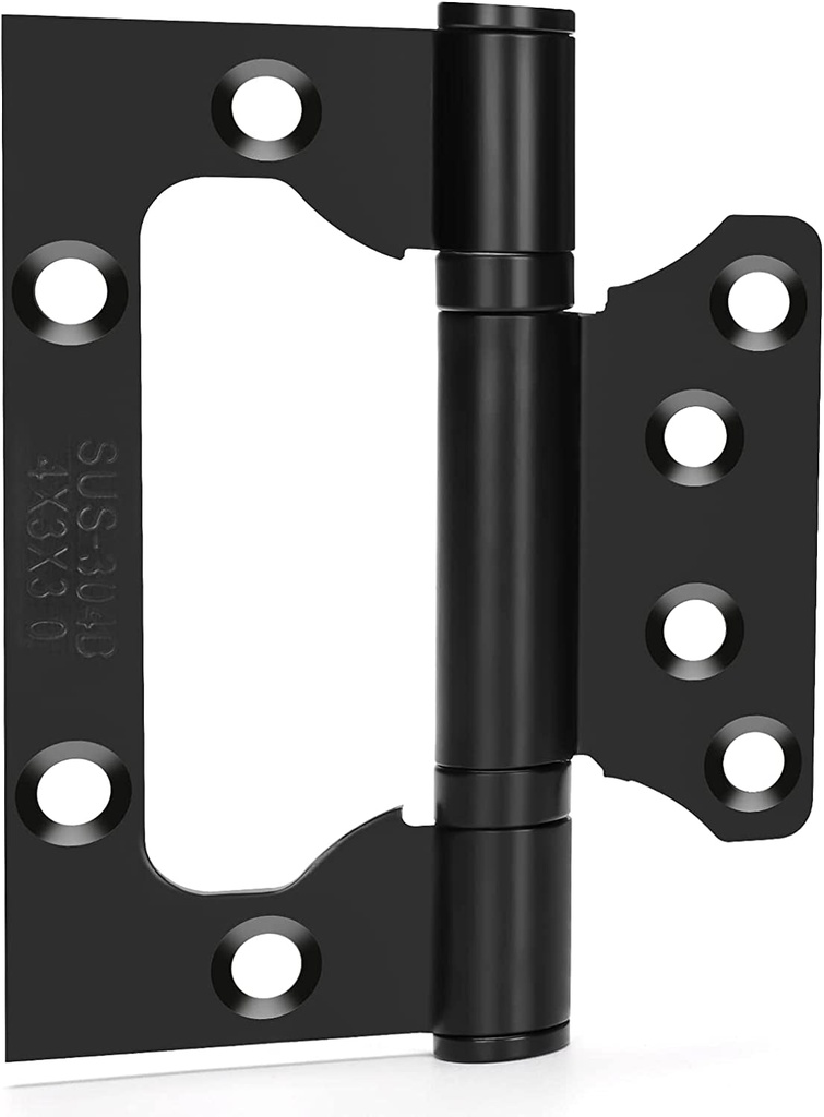4 Inch X 3 Inch Non Mortise Hinges for Interior Doors Heavy-Duty Black Gate Hinges 3Mm Thickness - Goldenwarm Stainless Steel Door Hardware with Matte Black Coating, Pack of 18(9 Pairs)