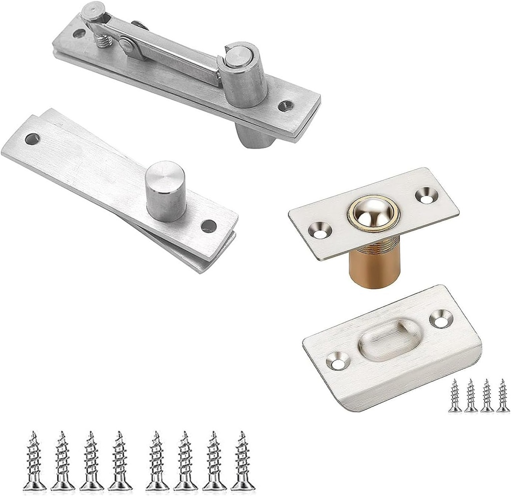 Door Pivot Hinges Heavy Duty Pivot Hinge for Wood Door with Door Ball Catch Hardware for Max 200 Lb Heavy Duty Wood Door