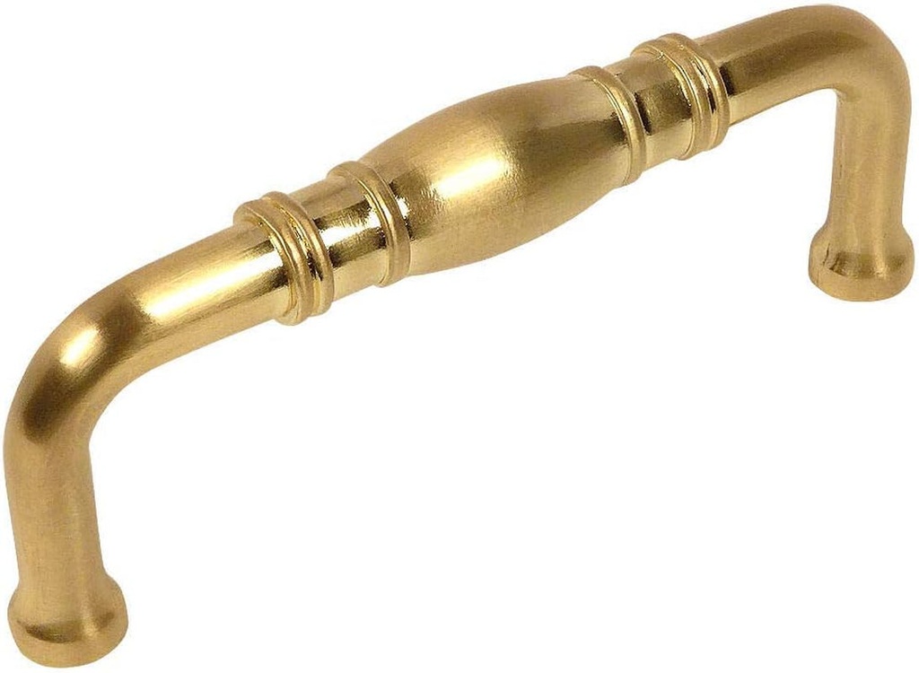 10 Pack - Cosmas 4313BB Brushed Brass Cabinet Hardware Handle Pull - 3" Inch (76Mm) Hole Centers