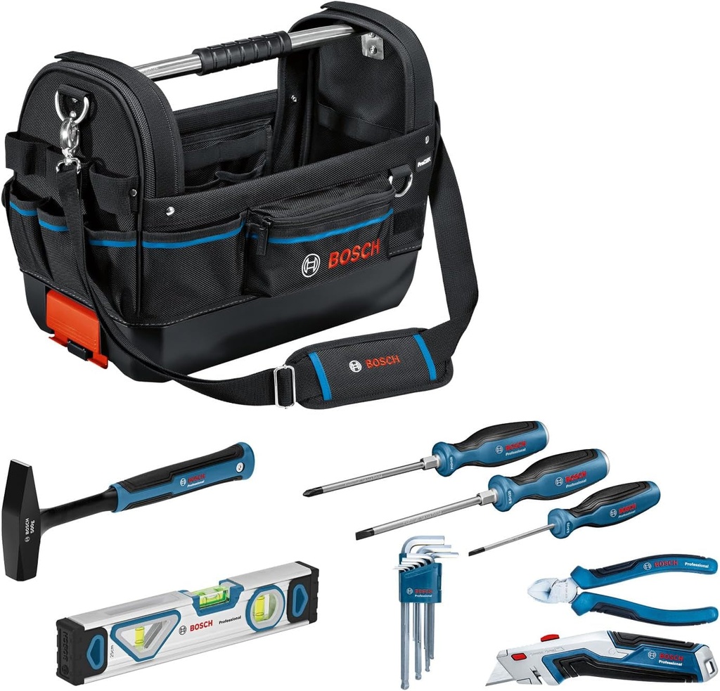 Combo Kit GWT 20 + Hand Tool Set (Incl. 3X Screwdrivers, Hex Key Set 9 Pc., 1X Diagonal Side Cutter, 1X Hammer, 1X Level 25Cm, 1X Knife)