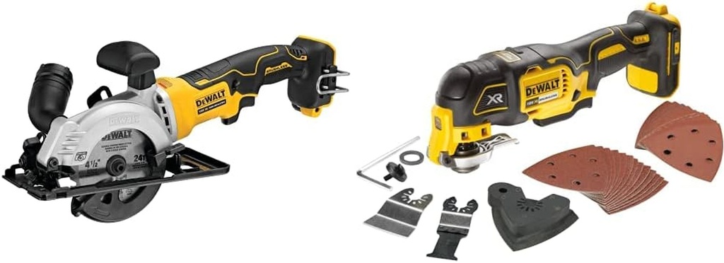 DCS571N XR Brushless Compact Circular Saw 115Mm 18V Bare Unit & DCS355N-XJ 18V Li-Ion Cordless Brushless Oscillating Multi-Tool