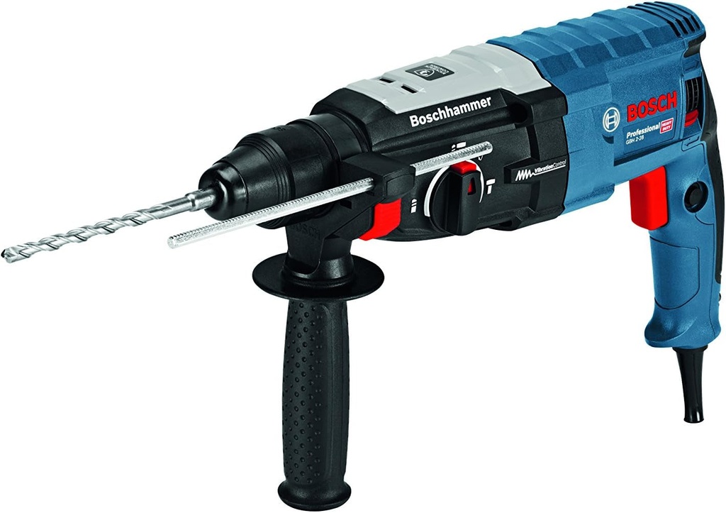 Corded Rotary Hammer Drill with SDS plus GBH 2-28 (240V, 880W, Incl. Auxiliary Handle, Depth Stop 210 Mm, Machine Cloth, in L-BOXX 136)