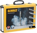 Chisel and Drill Set, 15 Pieces SDS Plus: 4 X Flat Chisels, 1 X Pointed Chisel, 10 X SDS plus High Performance Drill Bits, Including 1 X Aluminium Case, DT9679