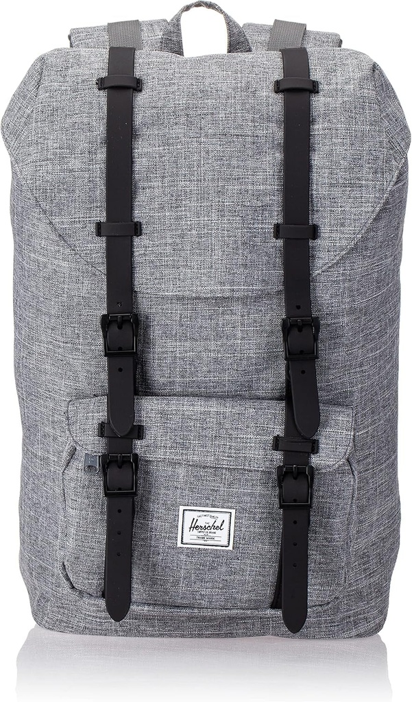 Herschel Little America Laptop Backpack, Raven Crosshatch/Black Rubber/3M Insert, Mid-Volume 17.0L