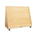 Ecr4Kids Double-Sided Mobile Book Display, Classroom Bookshelf, Natural