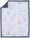 Disney Dumbo Mommy'S Little Peanut Ivory, Gray, Blue Kangaroo, Bear, Zebra, Stork with Palm Trees 6Piece Nursery Crib Bedding Set, Ivory, Blue, Grey, Tan