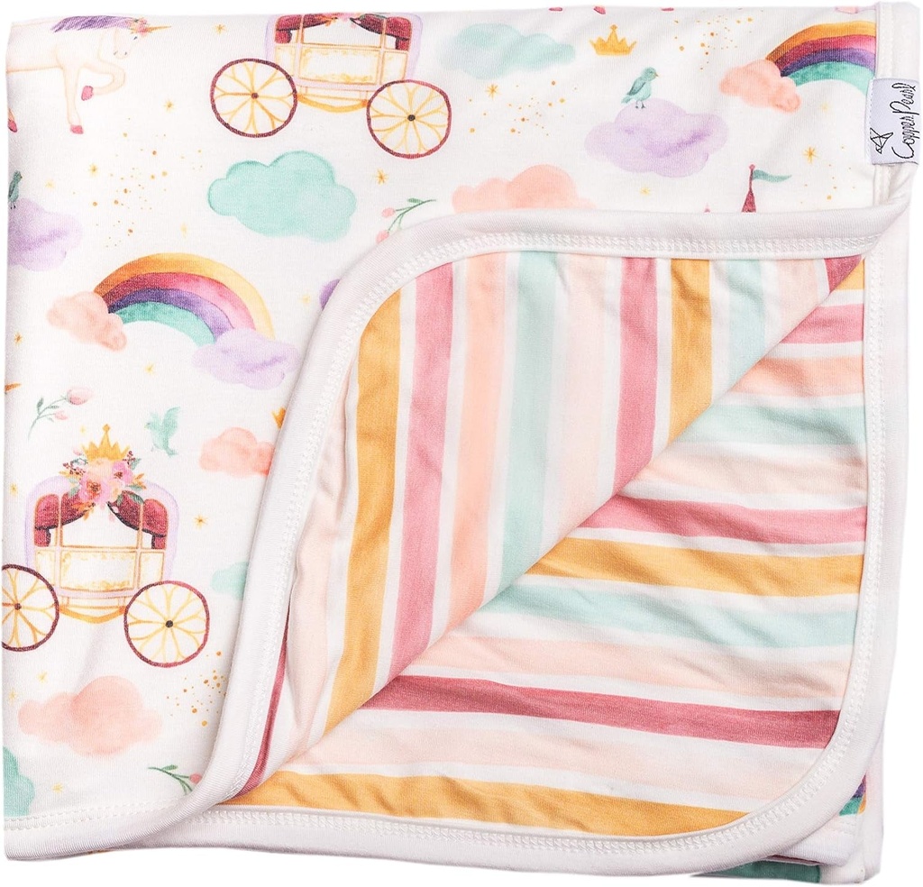 Copper Pearl Three-Layer Baby Blanket: Soft Baby Quilts for Boys and Girls | Breathable, Cozy, Toddler Blanket | Baby Quilt for Newborns | 46X46 Premium Polyester/Rayon | Enchanted