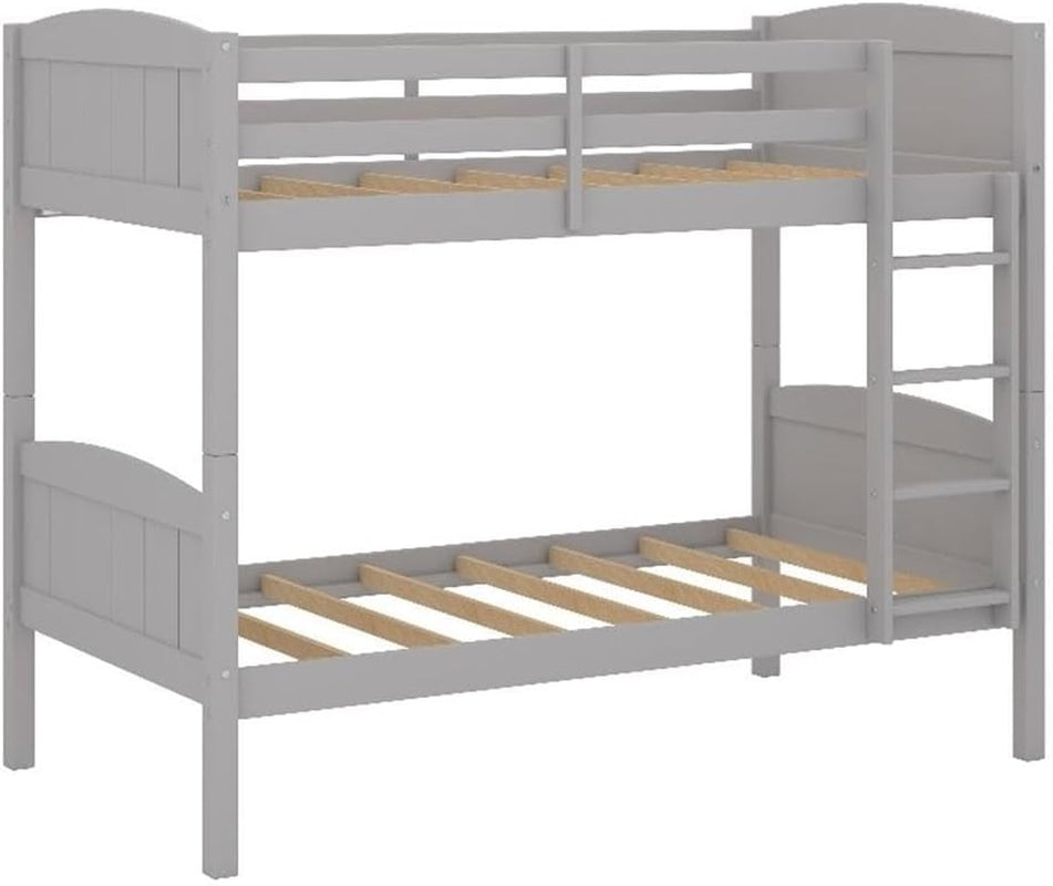 Hillsdale, Alexis Contemporary Wood Arch Twin over Twin Size Bunk Bed, Gray