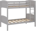 Hillsdale, Alexis Contemporary Wood Arch Twin over Twin Size Bunk Bed, Gray