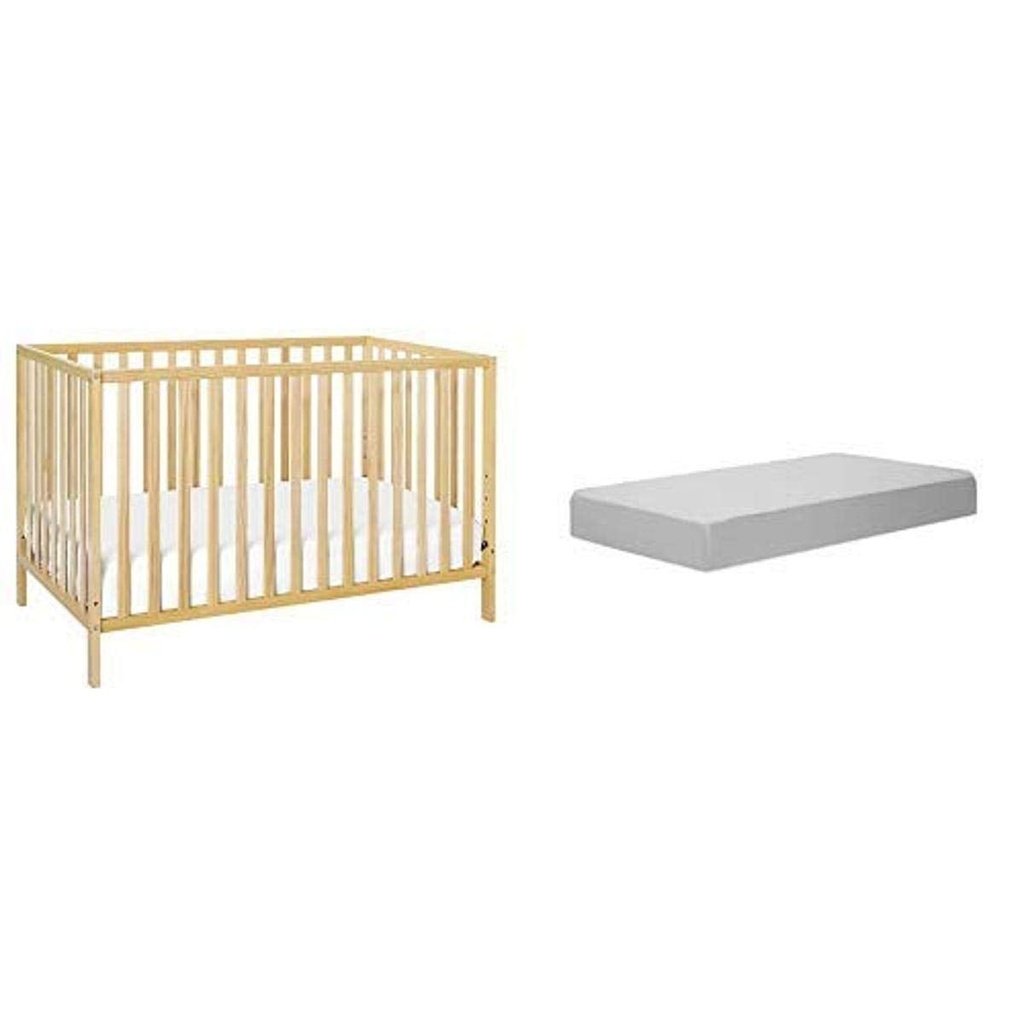 Davinci Union Convertible Crib, Natural with Complete Slumber Crib and Toddler Mattress