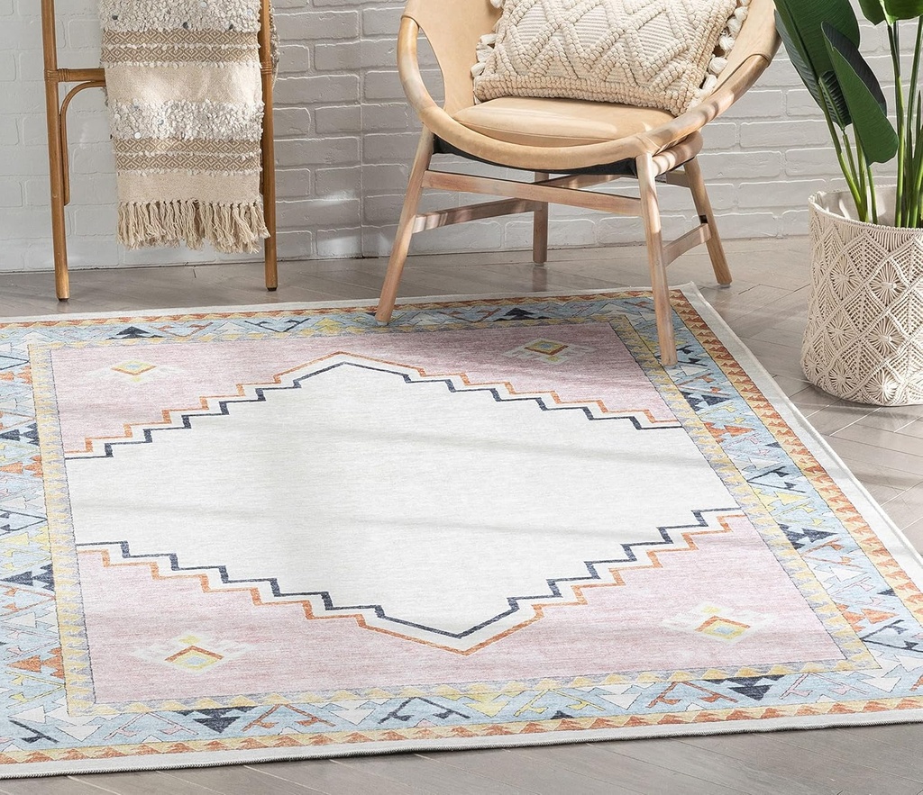 Well Woven Medallion Rug Pink Beige 6' X 9' Apollo Kids Collection