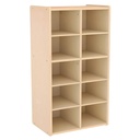 Ecr4Kids Streamline 10 Cubby Tray Storage Cabinet, 5X2, Classroom Furniture, Natural
