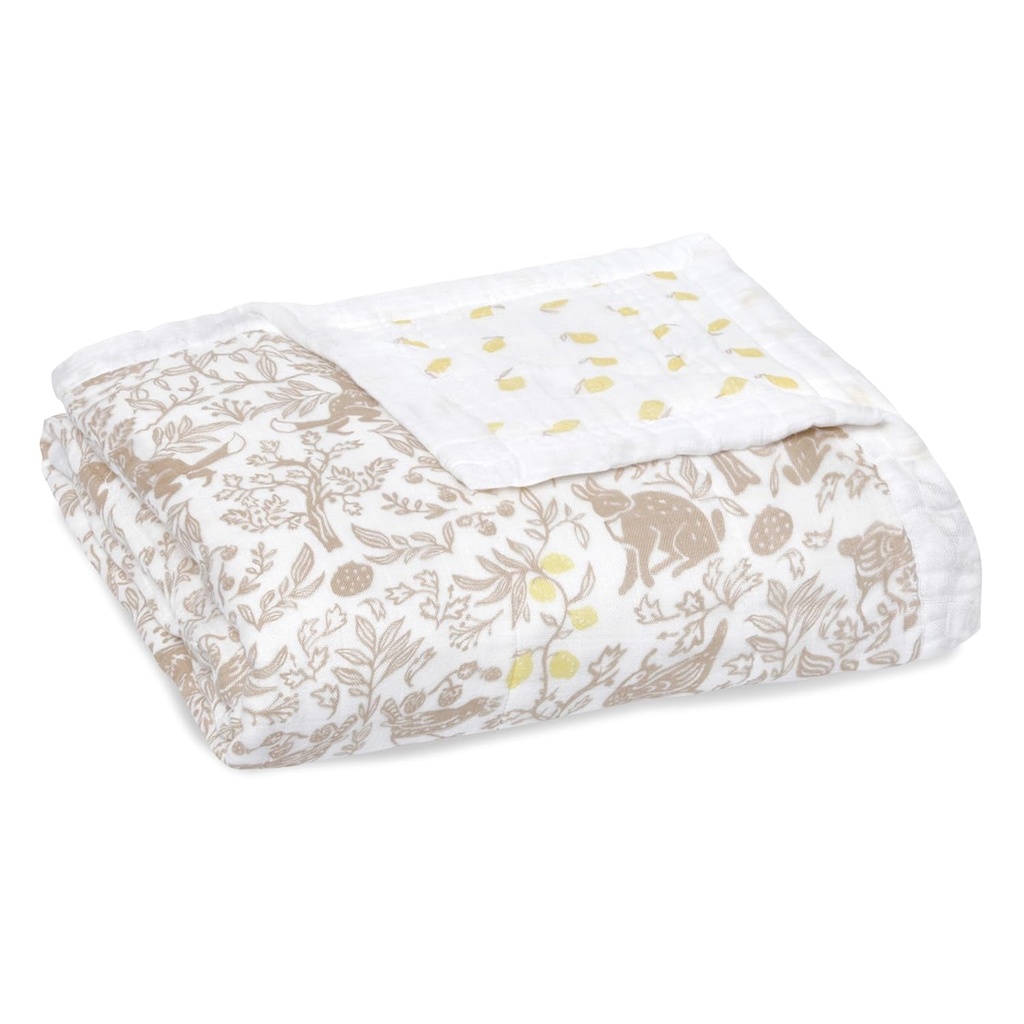 Aden + Anais Silky Soft Bamboo Viscose Baby Blanket, Crib Bedding for Newborn Baby and Toddler, Nursery Blanket for Boys and Girls, Baby Registry and Shower Gift, Natural Woodland