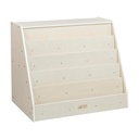 Ecr4Kids Double-Sided Mobile Book Display with Storage, Classroom Bookshelf, White Wash