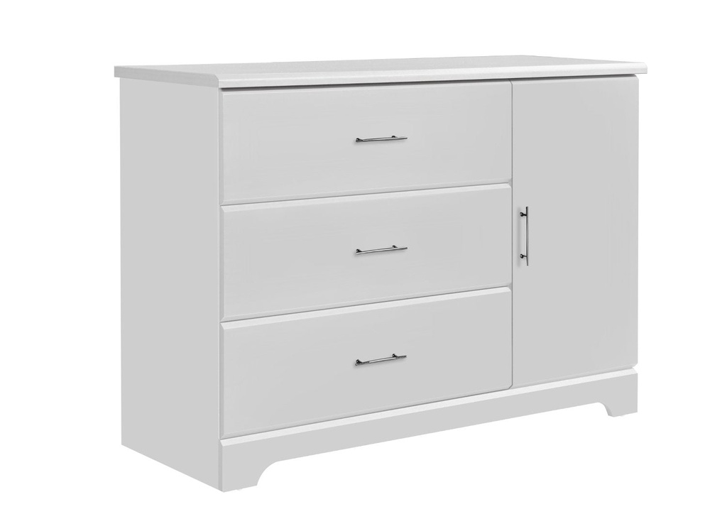 Storkcraft Brookside 3 Drawer Combo Dresser (White) – Baby and Kids Bedroom Organizer, Nursery Chest, Storage Dresser with Drawers, Universal Design