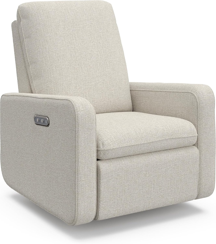 Graco Teddi Power Recliner Swivel Glider (Dune Basketweave) – GREENGUARD Gold Certified, Certipur-Us Certified Foam, Electronic Power Recline, USB-A & USB-C Charger, Premium Cushioning & Comfort