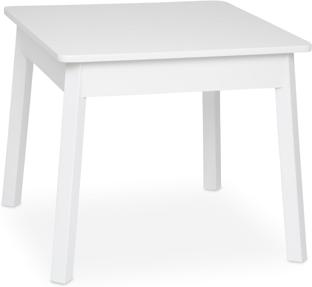 Melissa & Doug Wooden Square Table (White) - Kids Table, Children'S Furniture, Play Table for Kids Crafts, Kids Activity Table