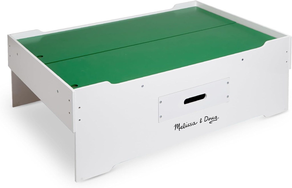 Melissa & Doug Deluxe Wooden Multi-Activity Play Table for Playroom - Kids Activity Table with Storage, Furniture, Train Table, H: 57.5 X W: 25 X D: 5.7
