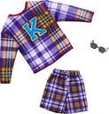 Barbie Ken Doll Clothing, Ken Fashion Pack with Matching Plaid Set & Sunglasses (1 Outfit)