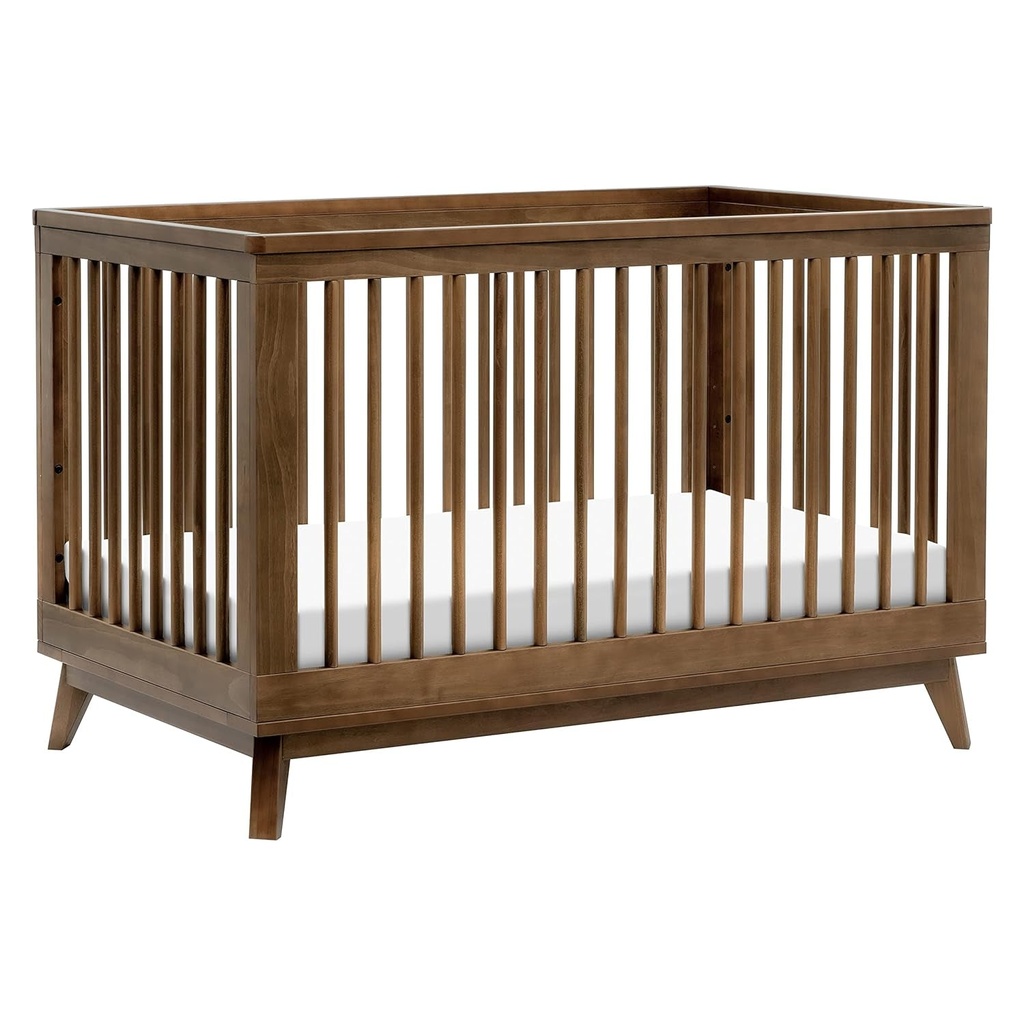 Babyletto Scoot 3-In-1 Convertible Crib with Toddler Bed Conversion Kit in Natural Walnut, Greenguard Gold Certified