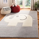 Safavieh Carousel Kids Collection Area Rug - 8' X 10', Grey & Ivory, Elephant Design, Non-Shedding & Easy Care, Ideal for High Traffic Areas for Boys & Girls in Playroom, Nursery, Bedroom (CRK165B)