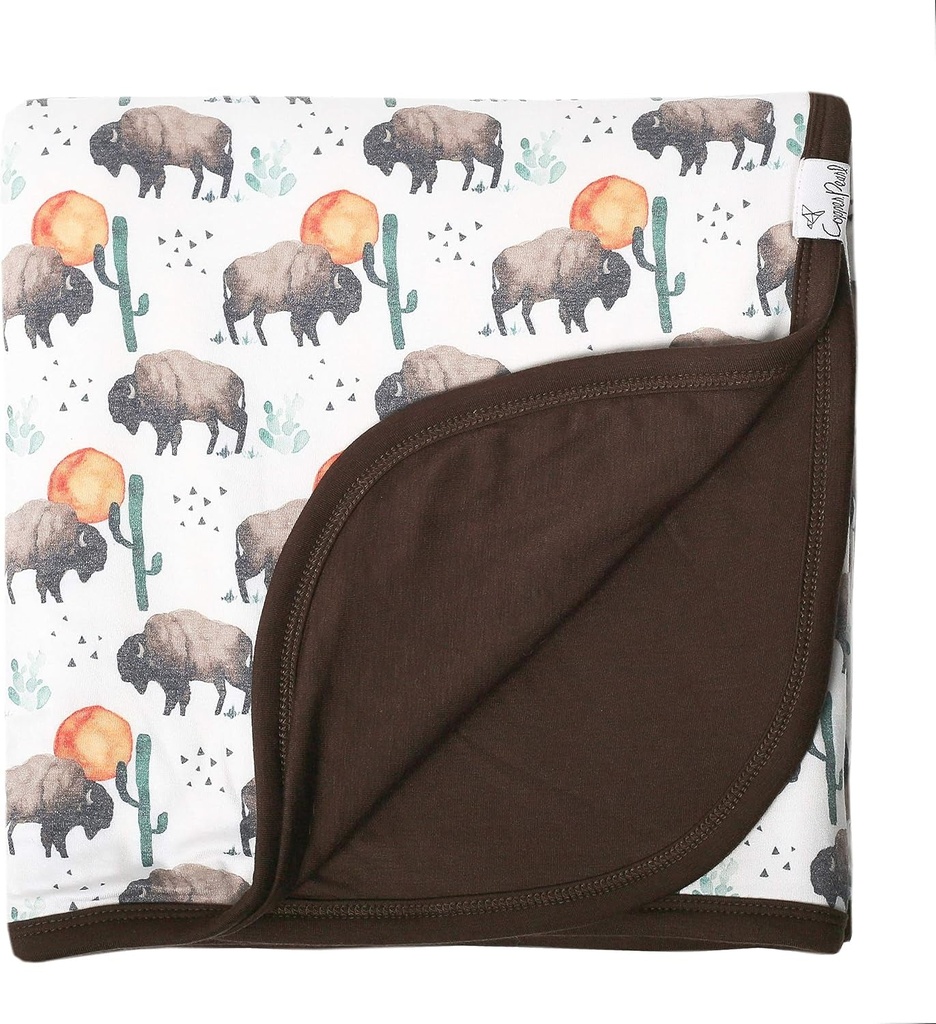 Copper Pearl Three-Layer Baby Blanket: Soft Baby Quilts for Boys and Girls | Breathable, Cozy, Toddler Blanket | Baby Quilt for Newborns | 46X46 Premium Polyester/Rayon | Bison