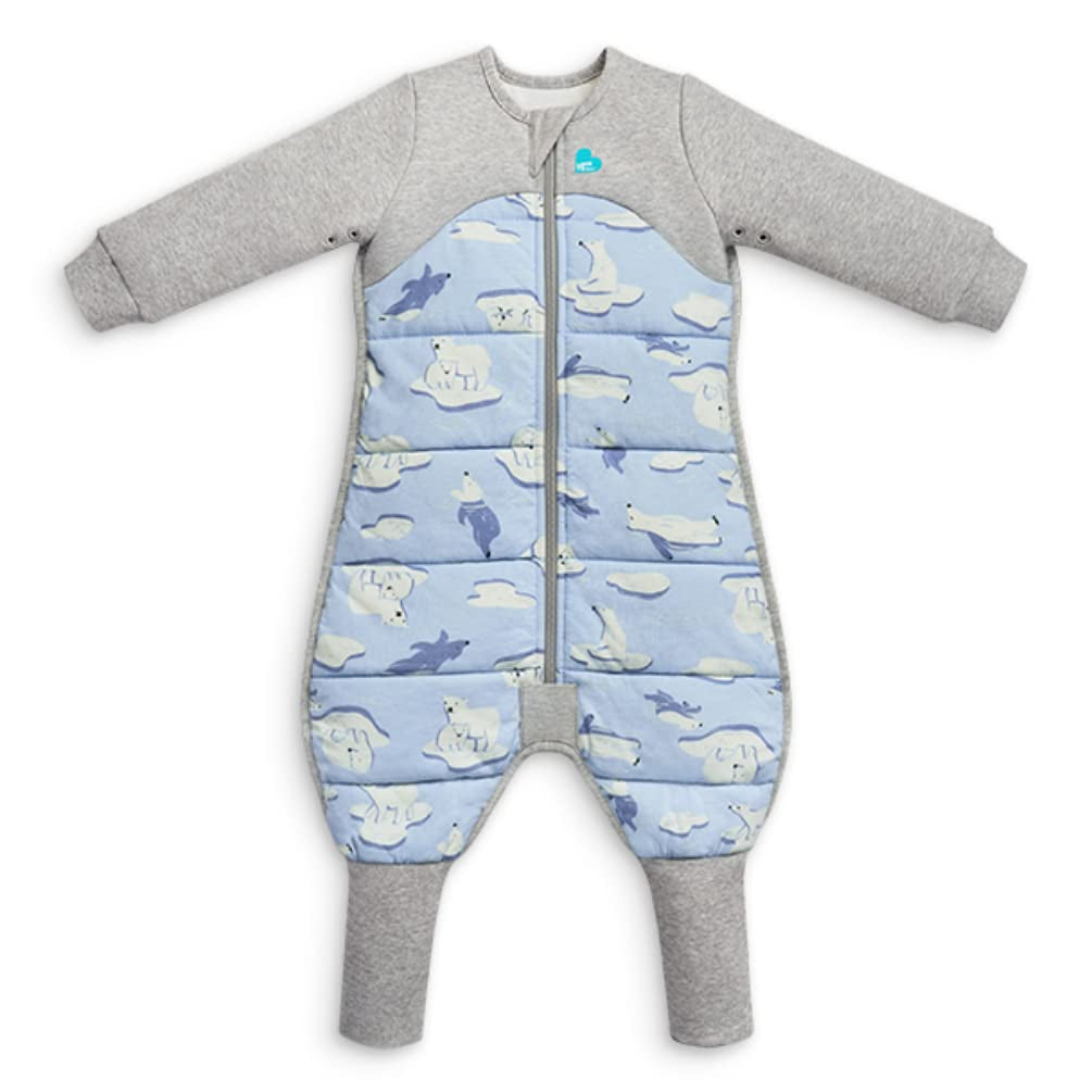 Love to Dream Extra Warm Toddler Sleep Suit (4T), Super Soft Temp Regulating Sleeping Sack, 3.5TOG Warm Wearable Blanket, Blue