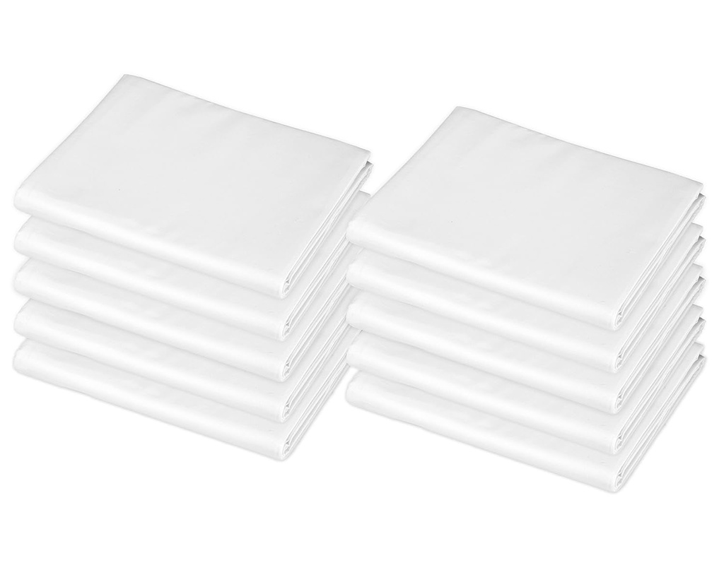 American Baby Company Cotton-Polyester Blend, Fitted with Elastic Corners Standard Daycare/Pre-School Nap Mat Sheet, 10 Packs, White