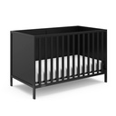 Graco Theo Crib and Mattress Nursery Essentials Pack (Black) – GREENGUARD Gold Certified Baby Crib & Crib Mattress, Cribs with Mattress Included, Convertible Crib, Baby Mattresses for Crib