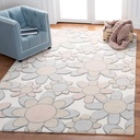 SAFAVIEH Kids Collection Accent Rug - 4' X 6', Ivory & Pink, Handmade Floral Wool Nursery, Ideal for High Traffic Areas in Playroom, Nursery, Bedroom (SFK923A)