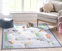 Well Woven Construction Vehicles Rug Playmat Grey Multicolor 6' X 9' Apollo Kids Collection
