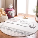 SAFAVIEH Carousel Kids Collection 6'7" round Pink/Ivory CRK153P Birds Non-Shedding Playroom Nursery Bedroom Area Rug