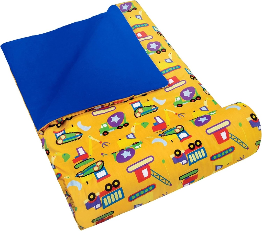 Wildkin Kids Sleeping Bags for Boys and Girls, Measures 57 X 30 X 1.5 Inches, Cotton Blend Materials Sleeping Bag for Kids, Ideal for Parties, Camping & Overnight Travel (Under Construction)