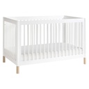 Babyletto Gelato 4-In-1 Convertible Crib with Toddler Bed Conversion in White and Washed Natural, Greenguard Gold Certified